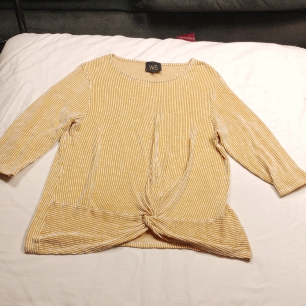 W5 Women's Yellow Striped Top Size XL